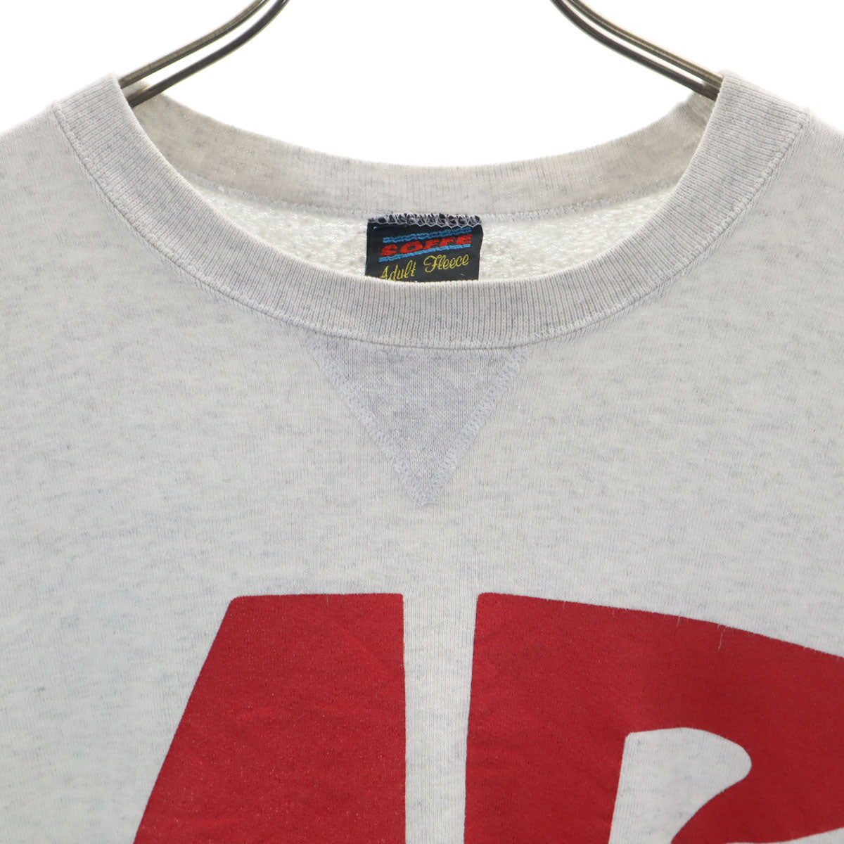 SOFFE ソフィー 80s 90s オールド USA製 長袖 ビッグプリント 前V スウェット L グレー メンズ