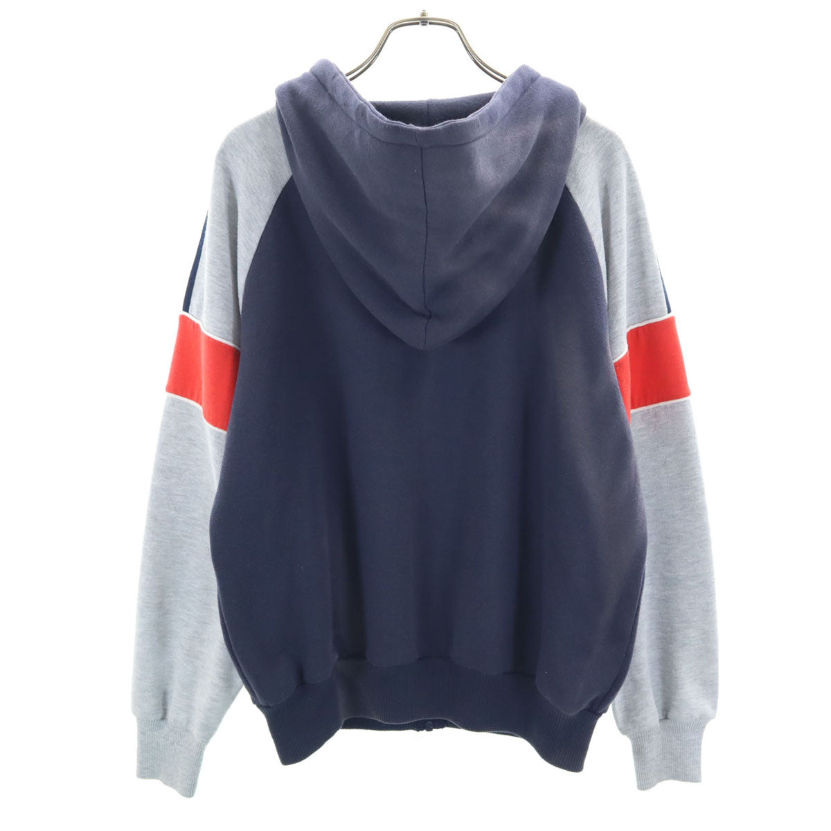 adidas アディダス 80s ヴィンテージ 台湾製 トレフォイルロゴ 長袖 ジップパーカー S グレー メンズ