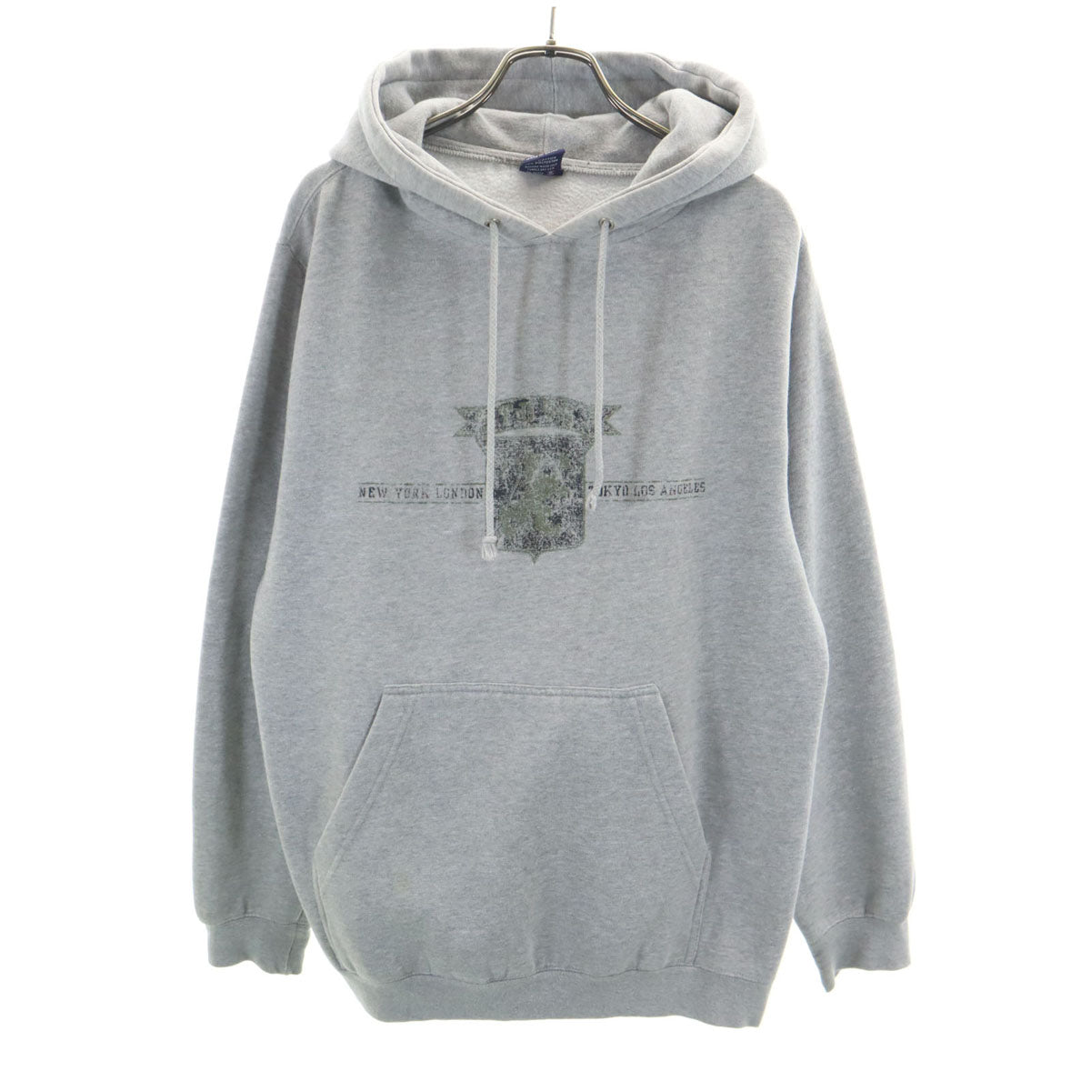 STUSSY ステューシー 90s オールド 紺タグ 長袖 スウェットパーカー S グレー メンズ