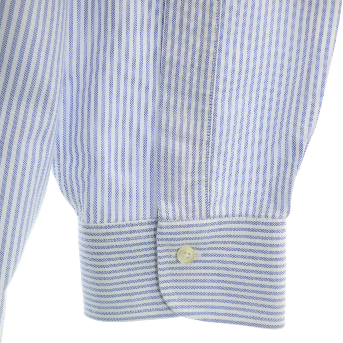 未使用 Brooks Brothers ブルックスブラザーズ ストライプ柄 長袖 オックスフォード ボタンダウンシャツ 18-33 ブルー系 ビッグサイズ メンズ