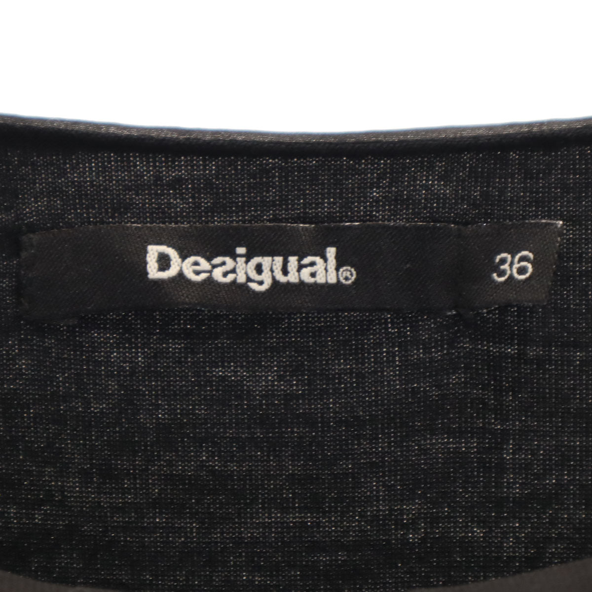 Desigual デシグアル 長袖 レイヤード ワンピース 36 ブラック レディース