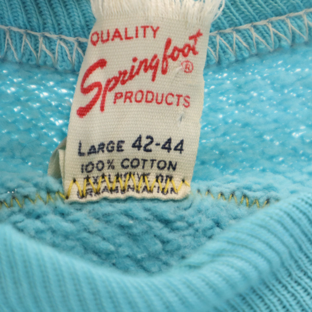 Spring Foot スプリングフット 60s 70s USA製 ヴィンテージ バック刺繍 長袖 スウェット トレーナー L 水色 メンズ