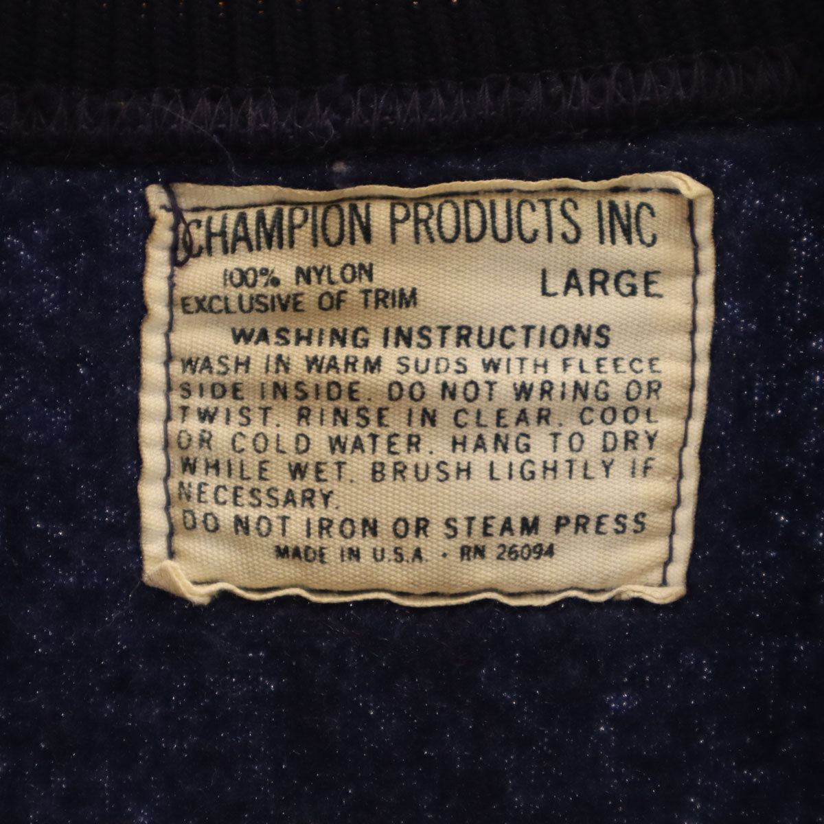 Champion products チャンピオンプロダクツ 60s 70s USA製 ヴィンテージ プロダクツタグ NOTRE DAME 長袖 トレーナー L ネイビー 裏起毛 メンズ