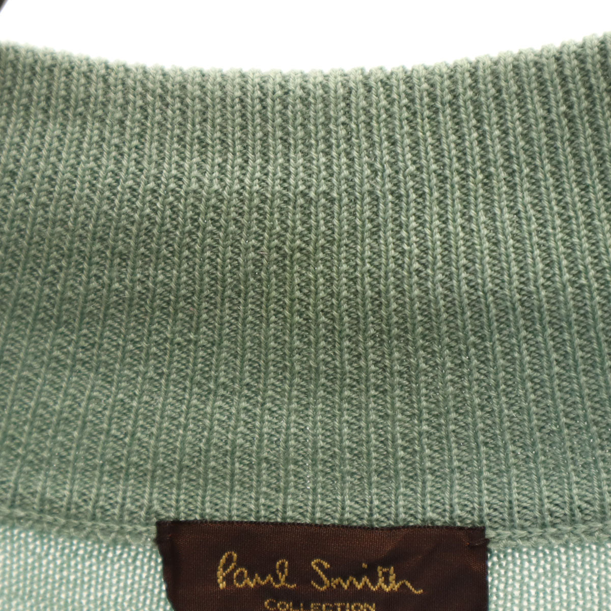 PAUL SMITH COLLECTION ポールスミスコレクション 日本製 カシミヤ100％ 長袖 ハーフジップ ニット L グリーン系 セーター メンズ