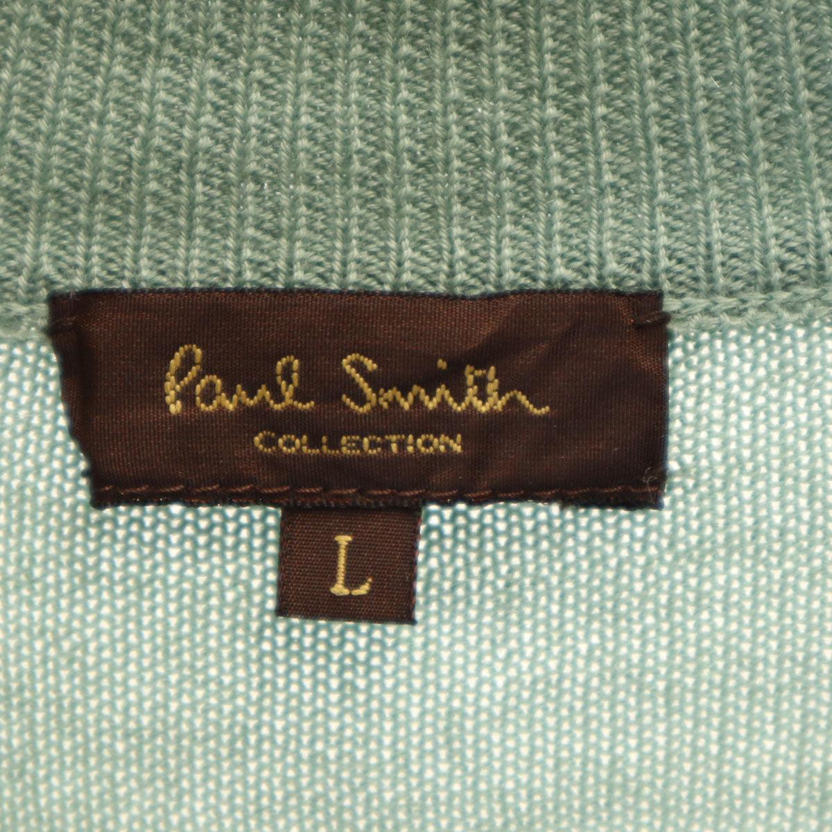 PAUL SMITH COLLECTION ポールスミスコレクション 日本製 カシミヤ100％ 長袖 ハーフジップ ニット L グリーン系 セーター メンズ