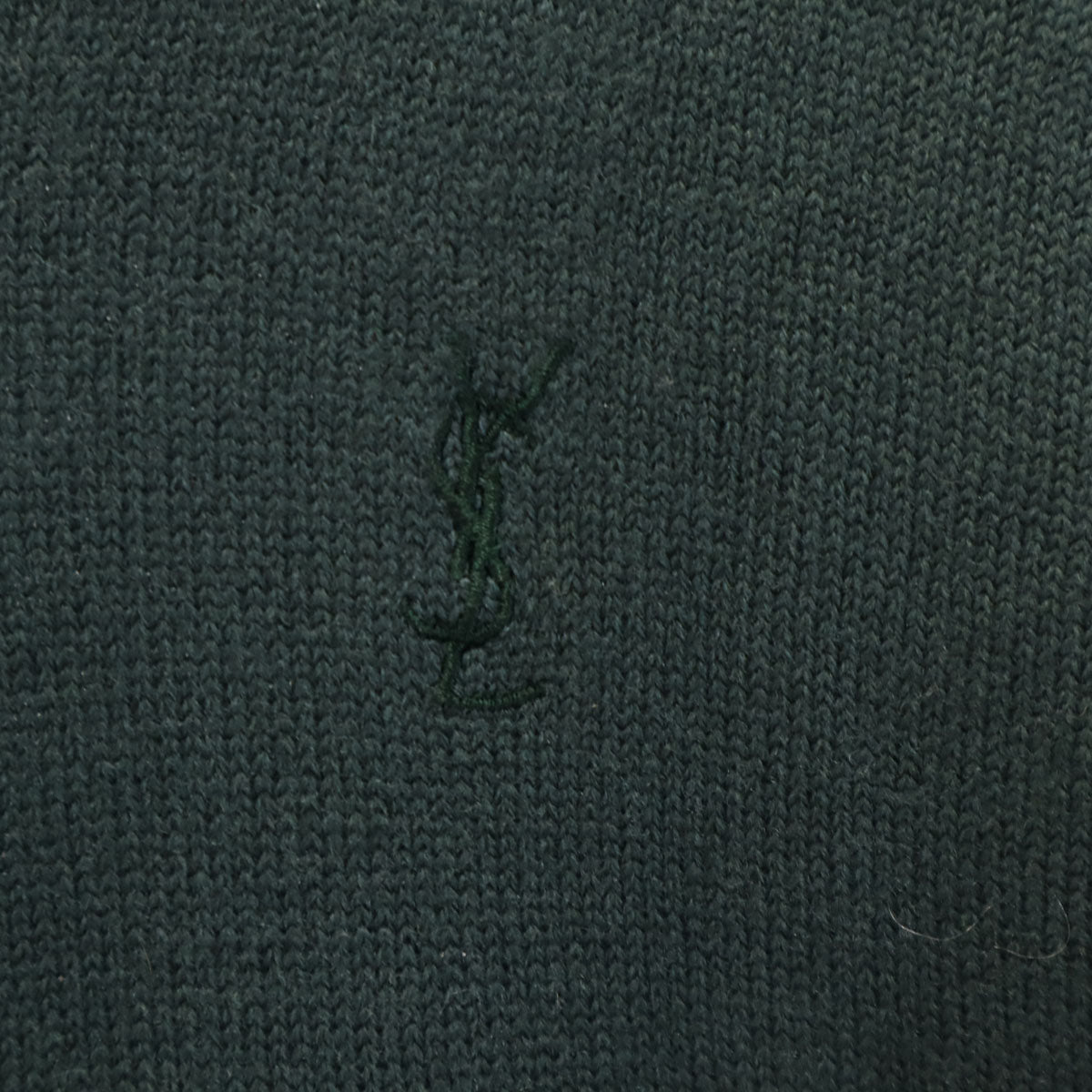 YVES SAINT LAURENT tricots イヴサンローラントリコット 90s オールド 長袖 Vネック セーター 深緑 ニット メンズ