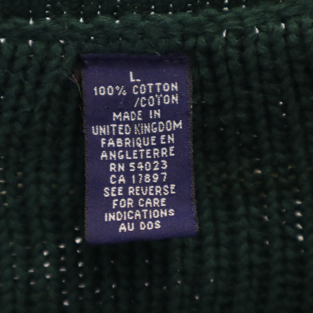 GAP ギャップ 90s オールド チルデン 長袖 Vネック ケーブル ニット L 深緑 セーター メンズ