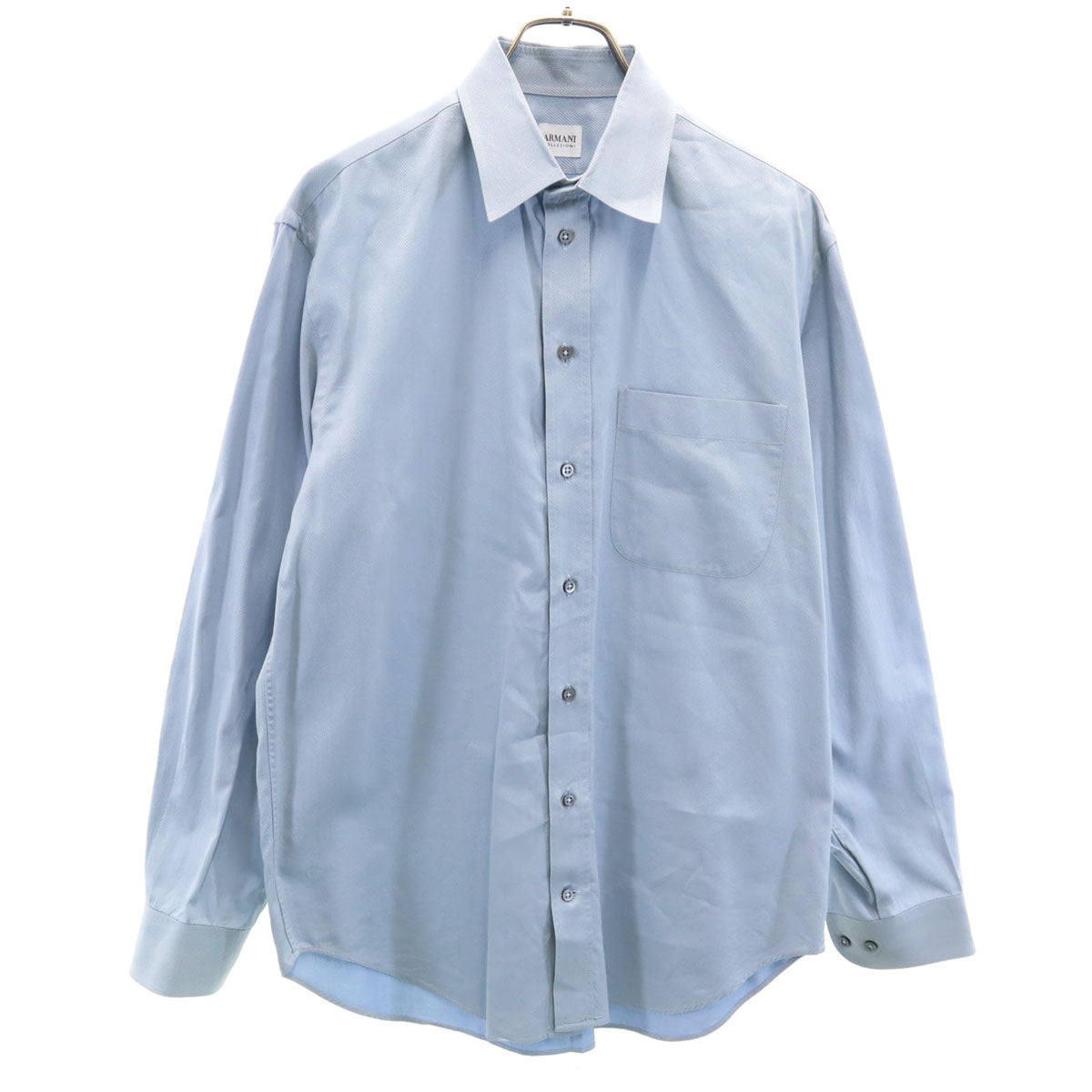 アルマーニ コレッツィオーネ 長袖 シャツ 41 ブルー メンズ