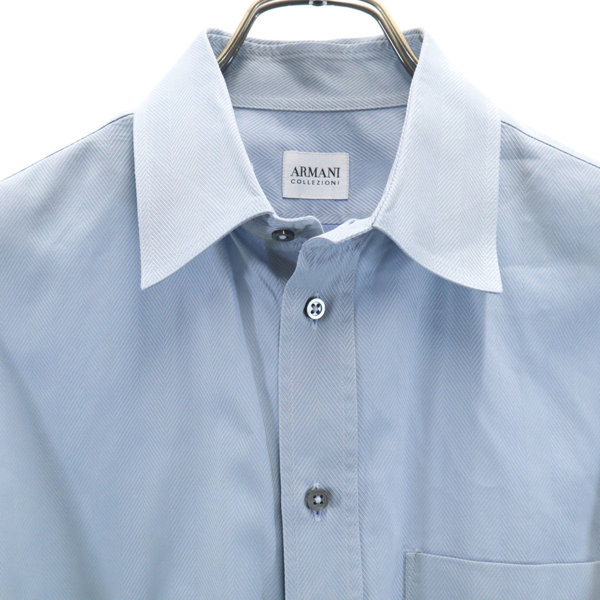 アルマーニ コレッツィオーネ 長袖 シャツ 41 ブルー メンズ