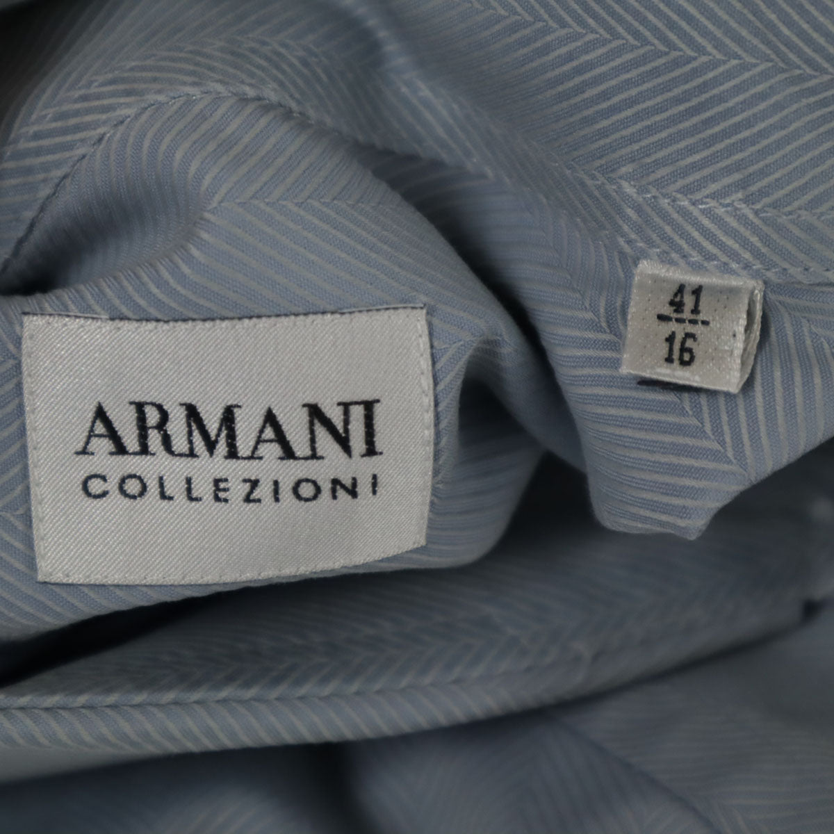 アルマーニ コレッツィオーネ 長袖 シャツ 41 ブルー メンズ