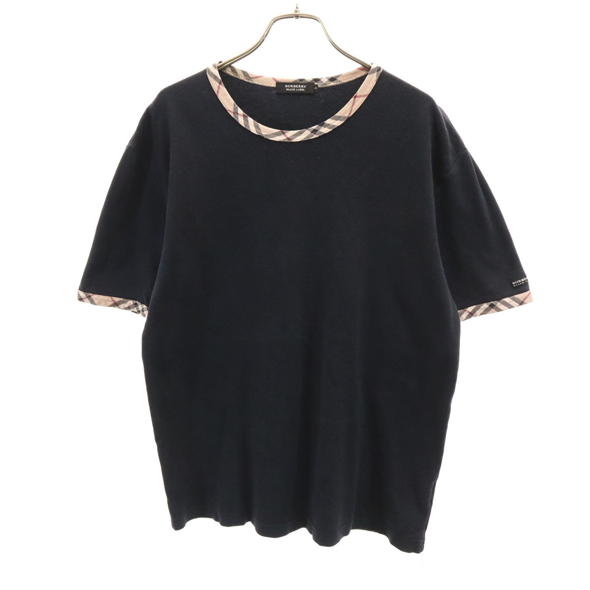 BURBERRY BLACK LABEL バーバリーブラックレーベル 日本製 半袖 リンガー Tシャツ 3 ブラック 三陽商会 レディース