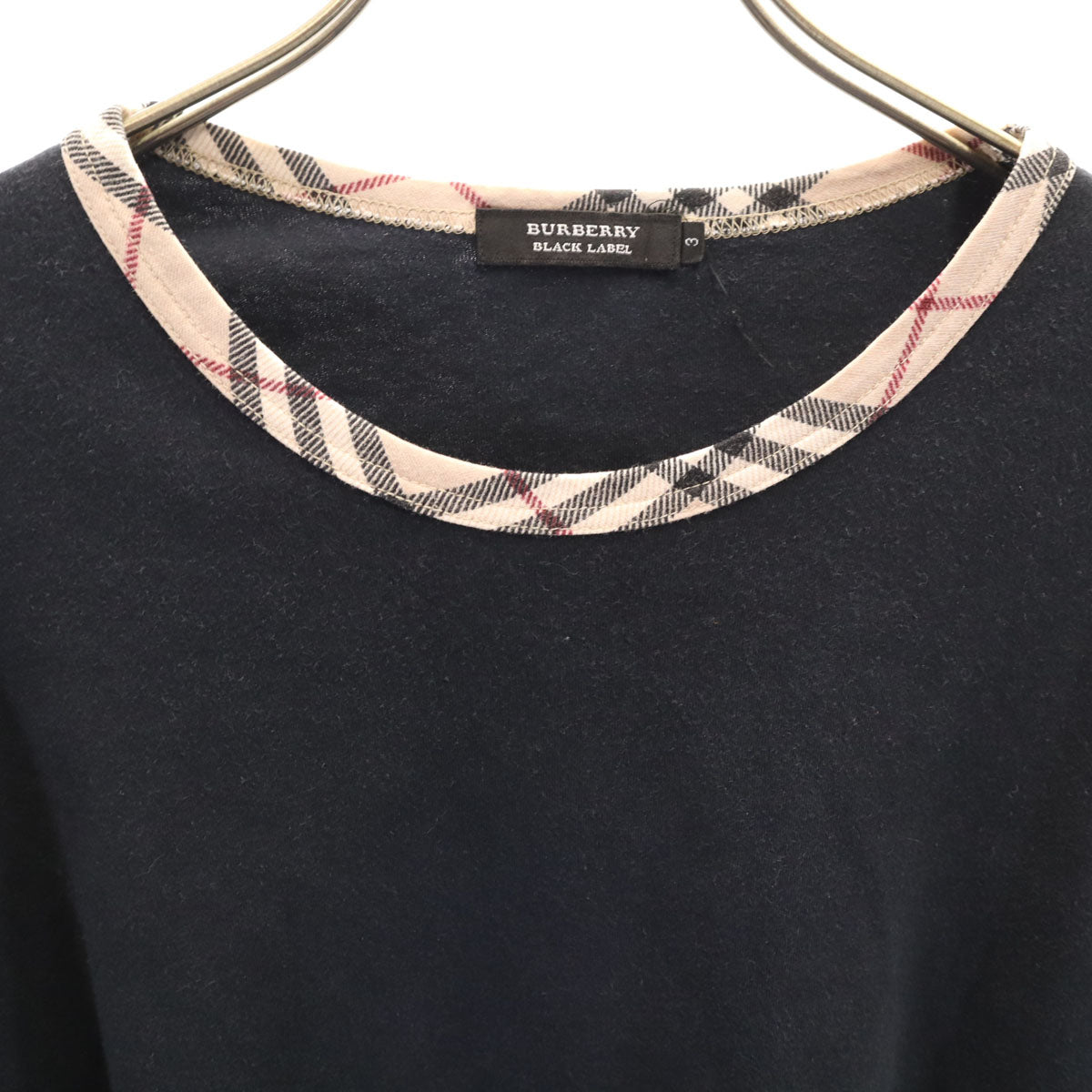 BURBERRY BLACK LABEL バーバリーブラックレーベル 日本製 半袖 リンガー Tシャツ 3 ブラック 三陽商会 レディース