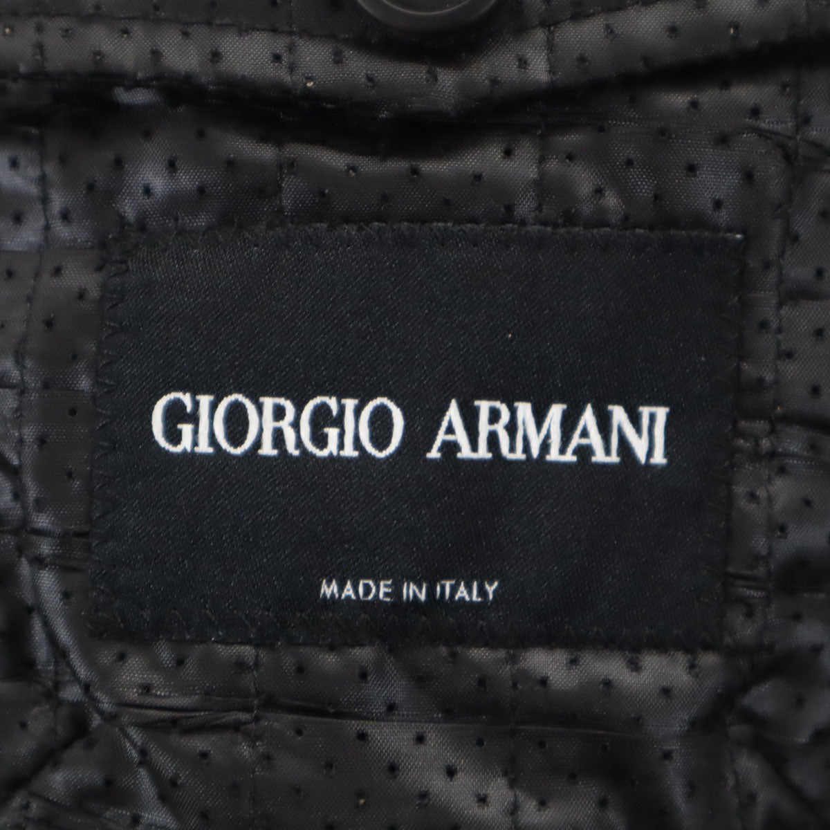 GIORGIO ARMANI ジョルジオアルマーニ イタリア製 パンチング地 ブルゾン 52 ブラック ジャケット メンズ