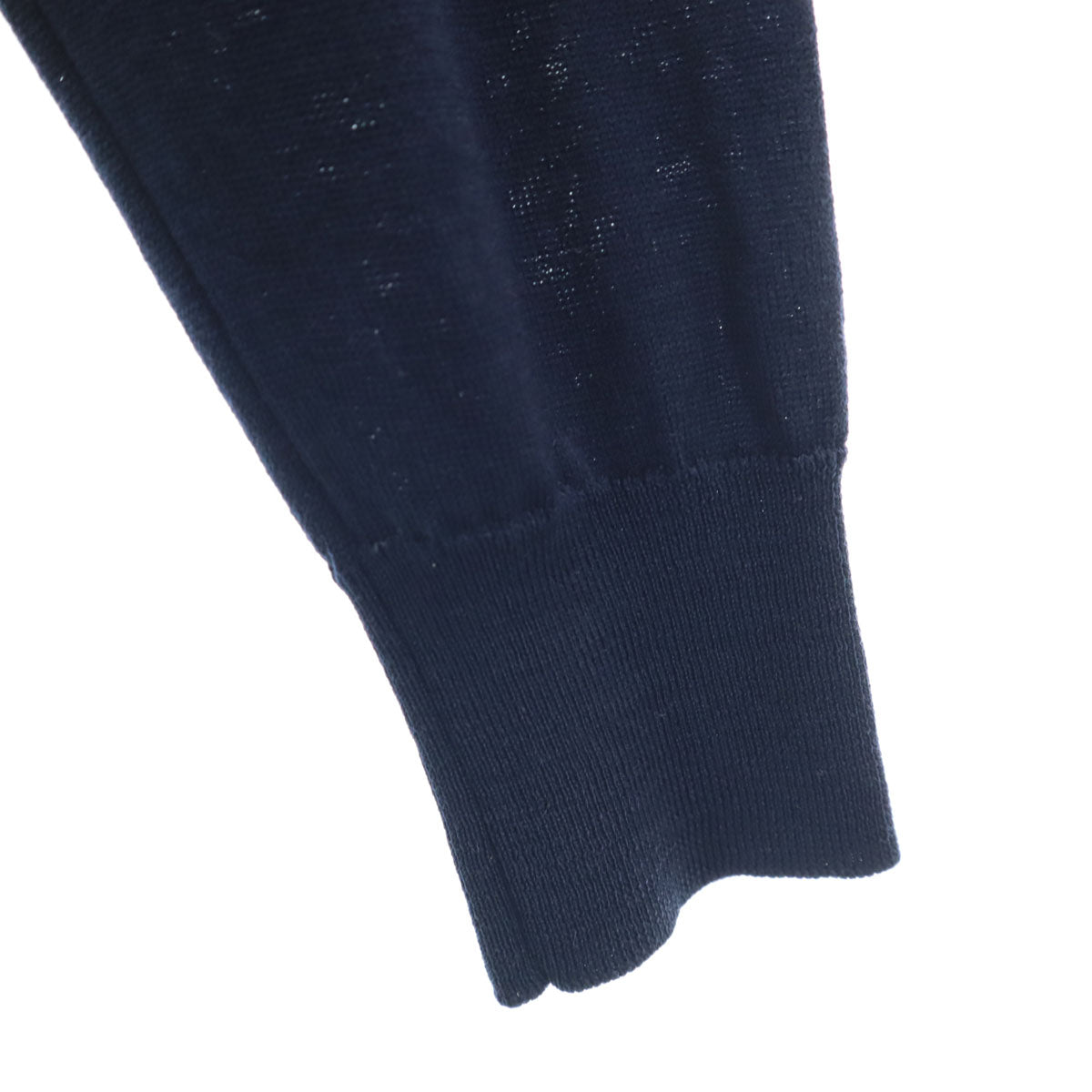 JOHN SMEDLEY ジョンスメドレー イギリス製 長袖 ウール Vネック セーター S ネイビー レディース