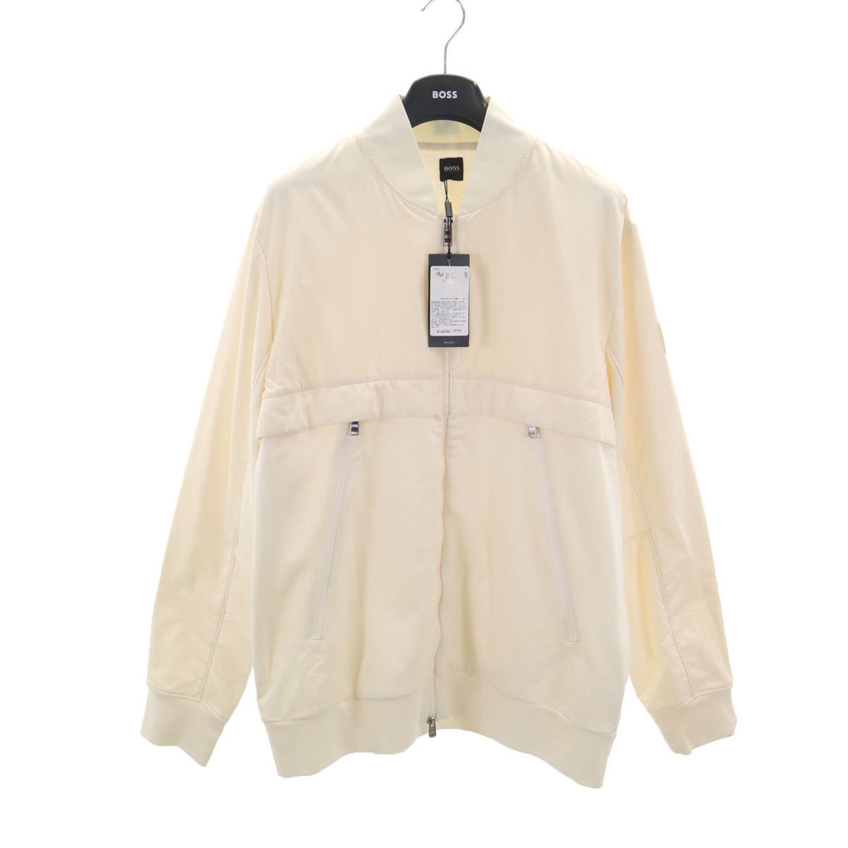 BOSS HUGO BOSS ボスヒューゴボス 未使用 スウェット切替 ブルゾン XXL アイボリー ジャケット ハンガー付き メンズ