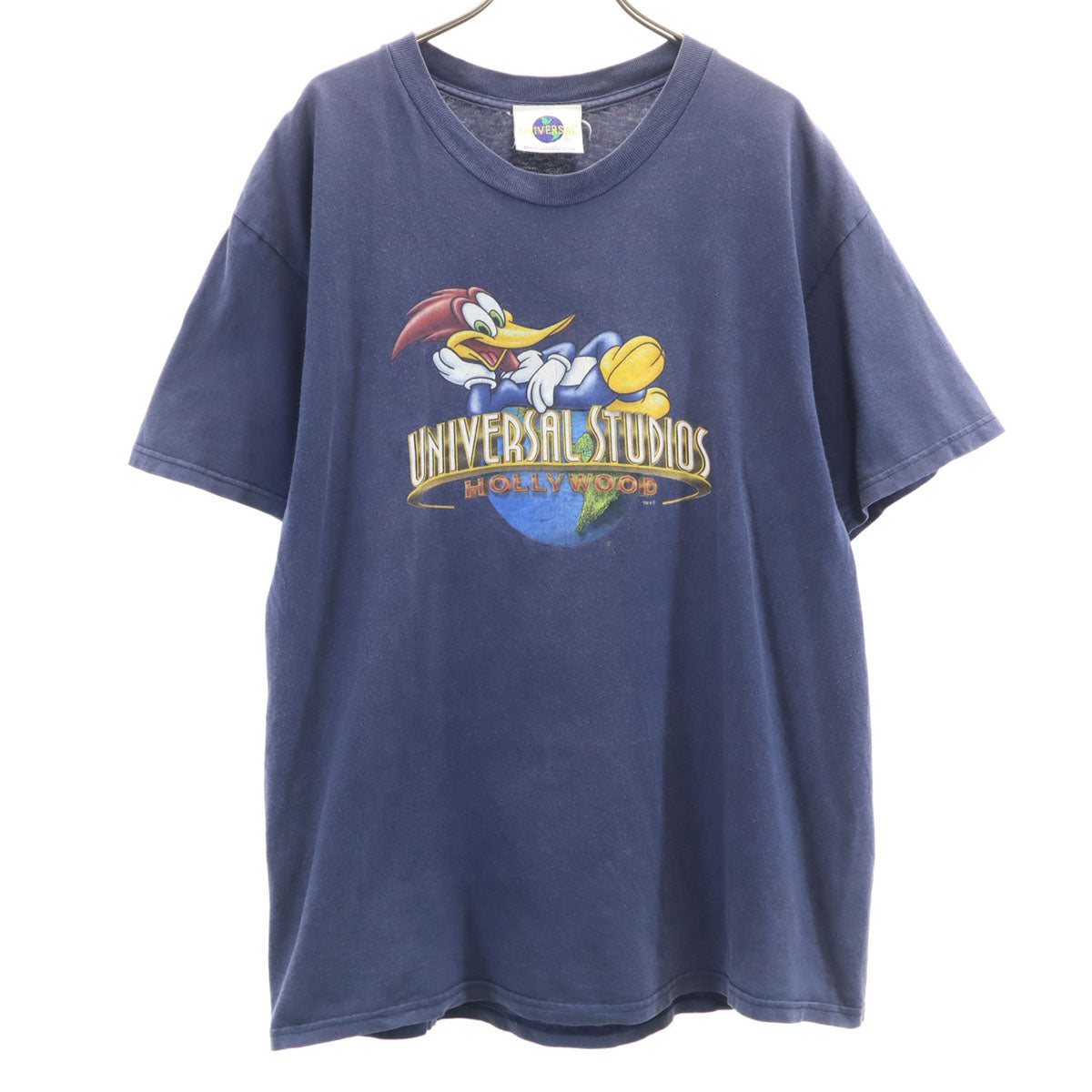 UNIVERSAL STUDIOS BLUE MAN GROUP ユニバーサルスタジオ USA製 オールド ウッドペッカー 半袖 Tシャツ L ネイビー メンズ