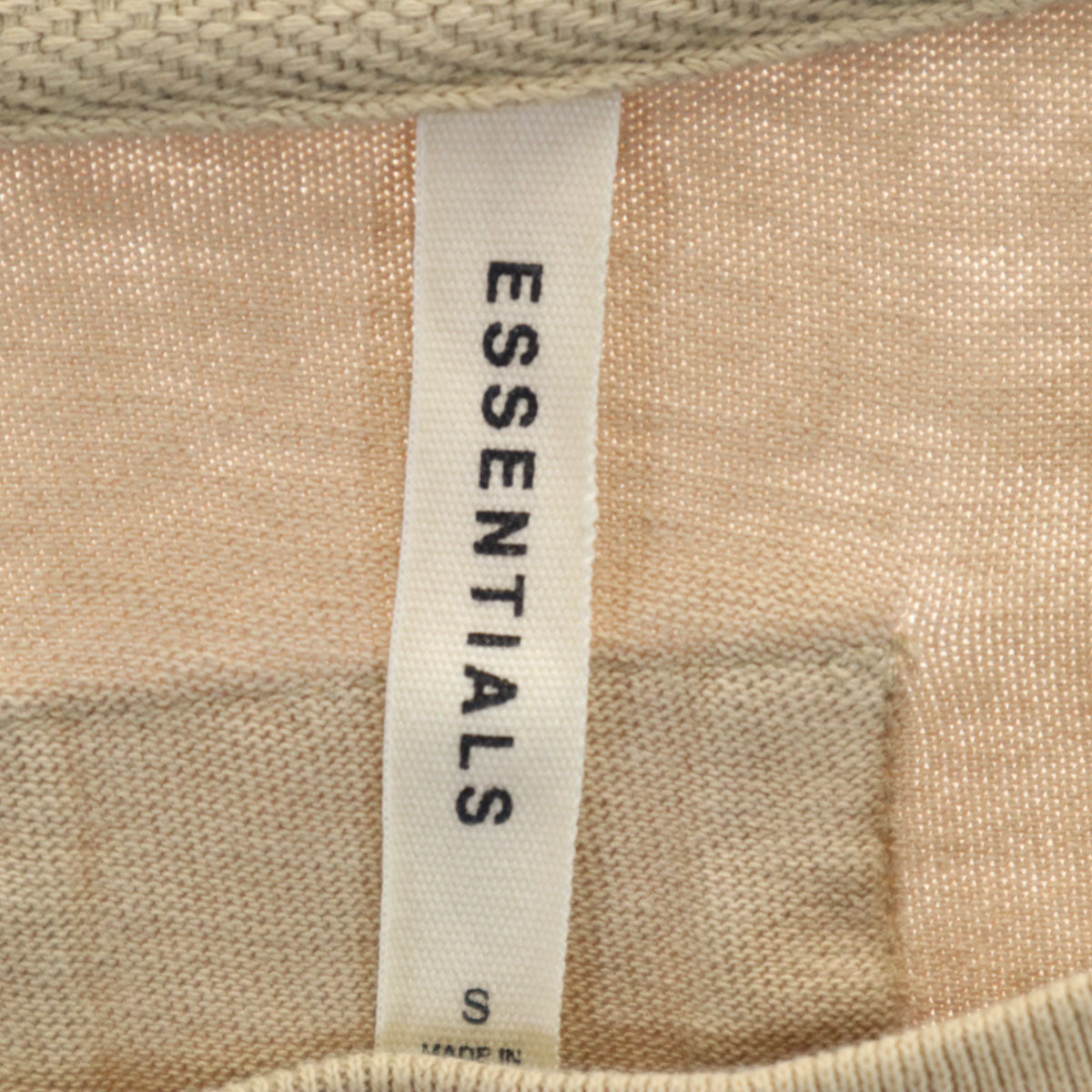 ESSENTIALS エッセンシャルズ 半袖 Tシャツ S ベージュ 無地 メンズ