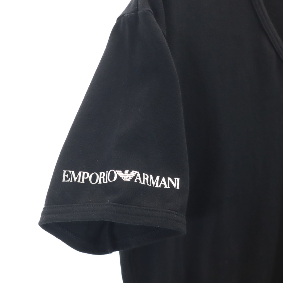 Emporio Armani エンポリオアルマーニ 日本製 半袖 Vネック Tシャツ XXL ブラック メンズ