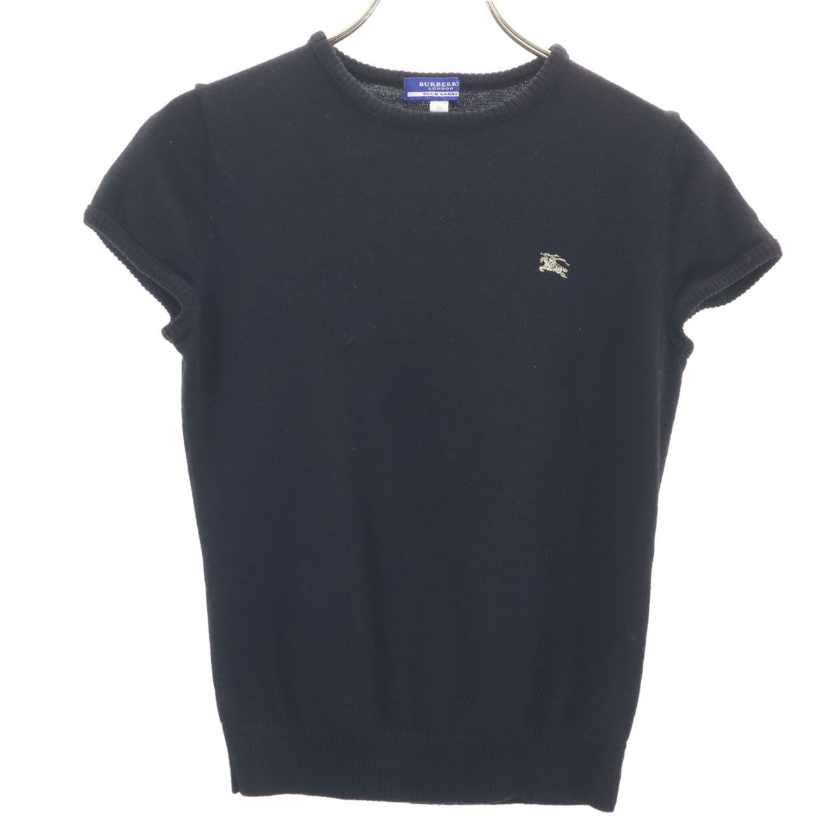 BURBERRY LONDON BLUE LABEL バーバリー ロンドン ブルーレーベル フレンチスリーブ ニット 38 ブラック 三陽商会 レディース
