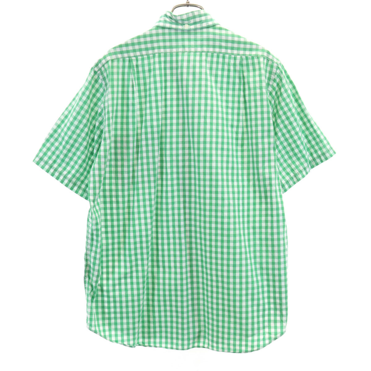A BATHING APE CLASSICS アベイシングエイプ クラシックス 日本製 チェック柄 半袖 ボタンダウンシャツ L グリーン メンズ