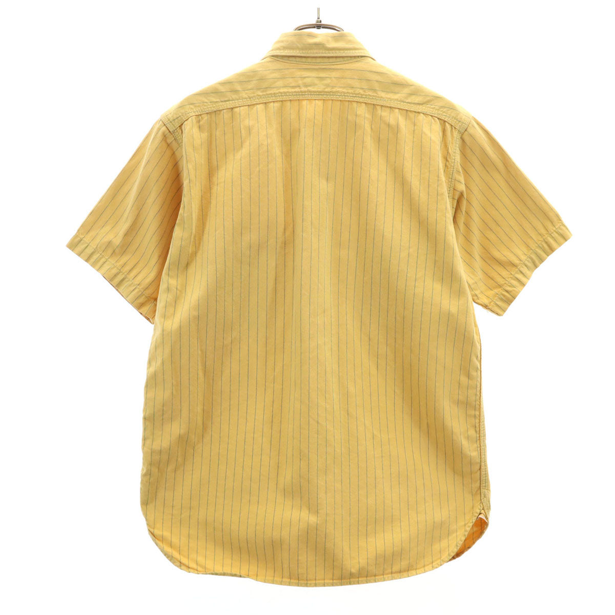 JOE McCOY ジョーマッコイ 8HOUR UNION SATEEN WORK SHIRT ストライプ柄 半袖 ワークシャツ イエロー系 リアルマッコイズ メンズ