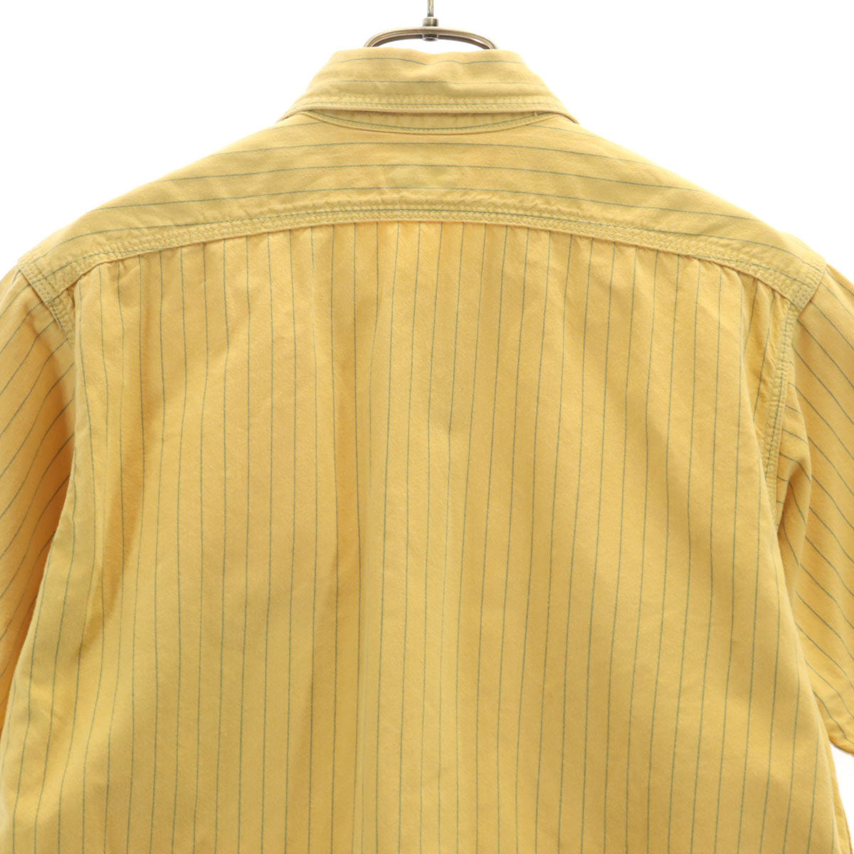 JOE McCOY ジョーマッコイ 8HOUR UNION SATEEN WORK SHIRT ストライプ柄 半袖 ワークシャツ イエロー系 リアルマッコイズ メンズ