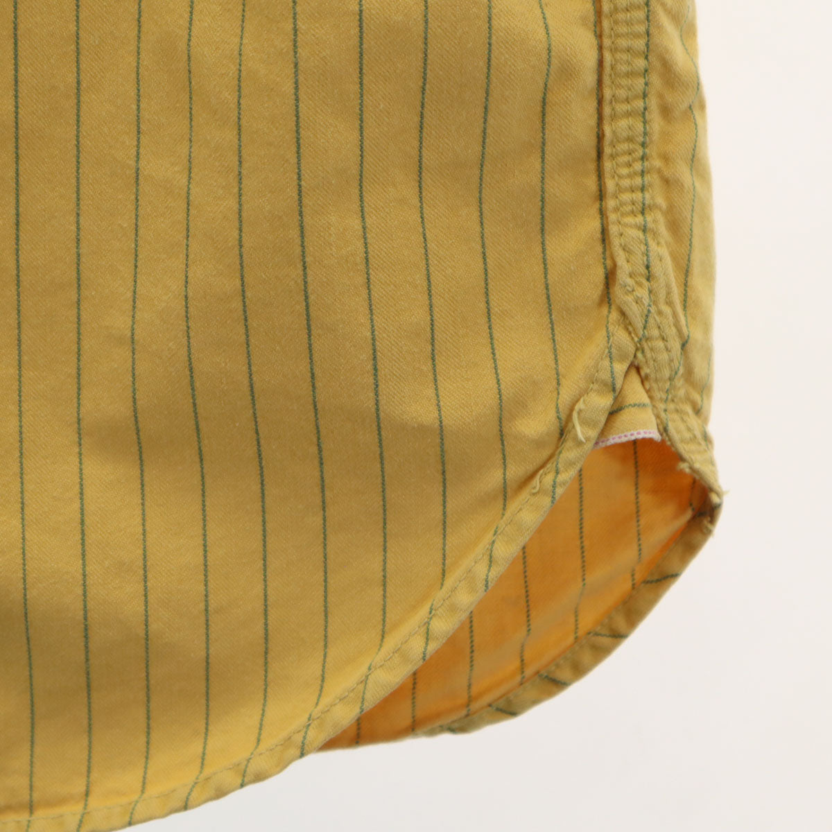 JOE McCOY ジョーマッコイ 8HOUR UNION SATEEN WORK SHIRT ストライプ柄 半袖 ワークシャツ イエロー系 リアルマッコイズ メンズ
