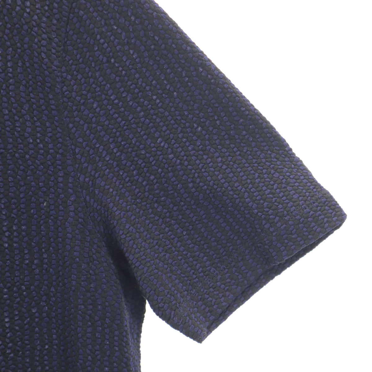 GIORGIO ARMANI ジョルジオアルマーニ ストライプ柄 半袖 スキッパーカラー Tシャツ 48 ネイビー メンズ
