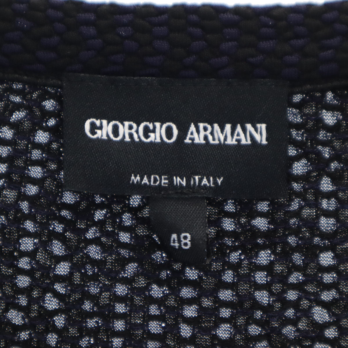GIORGIO ARMANI ジョルジオアルマーニ ストライプ柄 半袖 スキッパーカラー Tシャツ 48 ネイビー メンズ