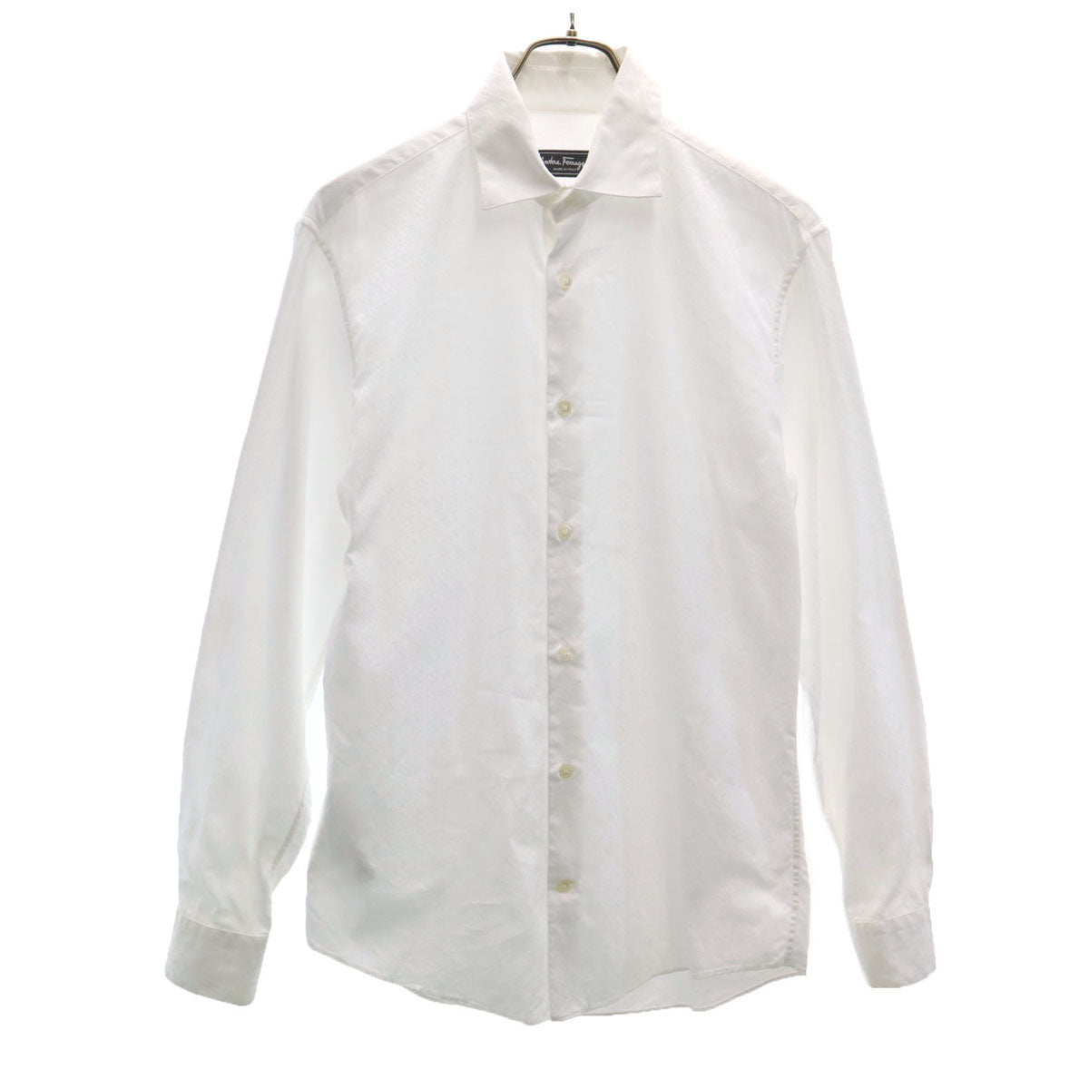 SalvatoreFerragamo サルバトーレフェラガモ 長袖 コットンシャツ XS ホワイト メンズ
