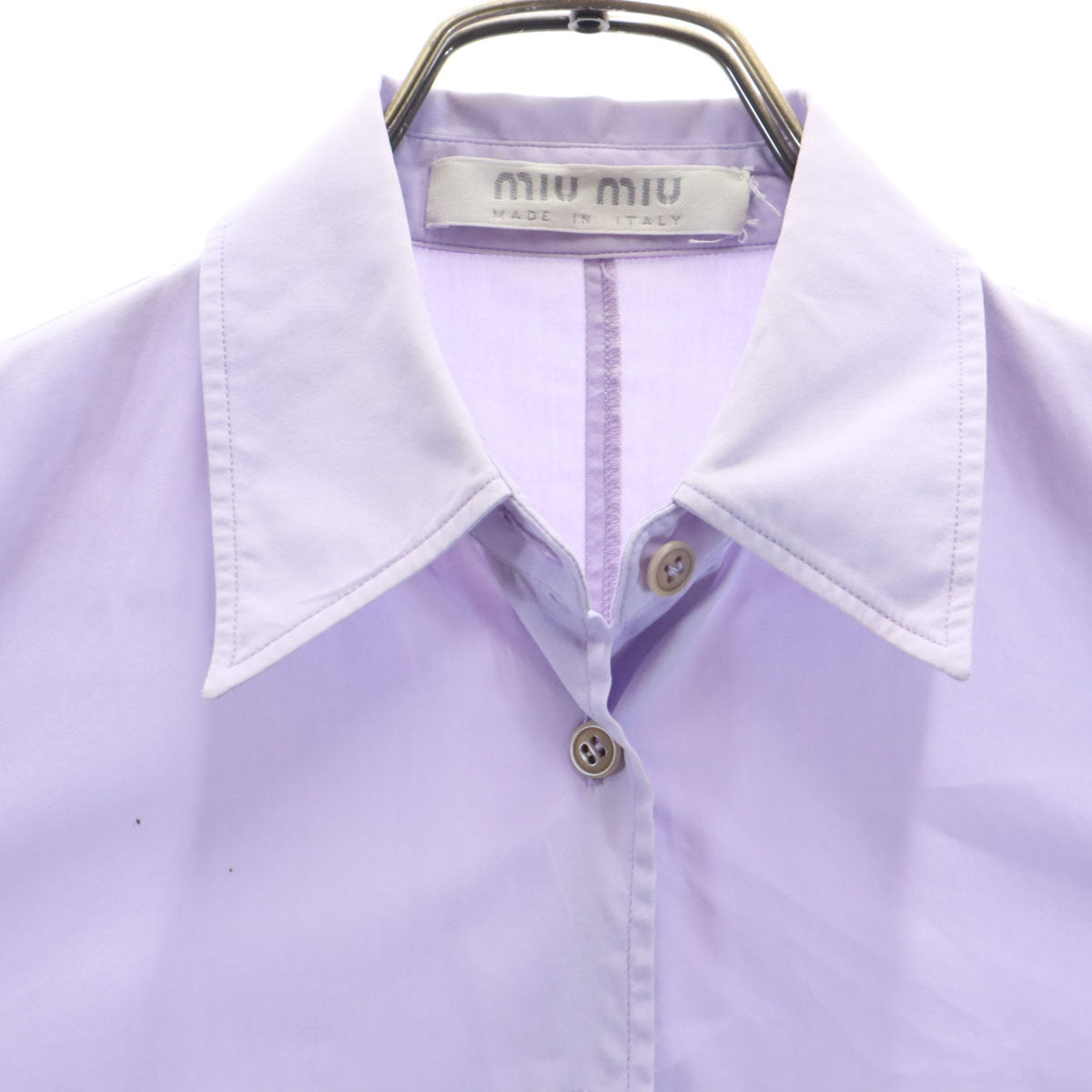 MIUMIU ミュウミュウ イタリア製 長袖 コットンシャツ 38 パープル レディース