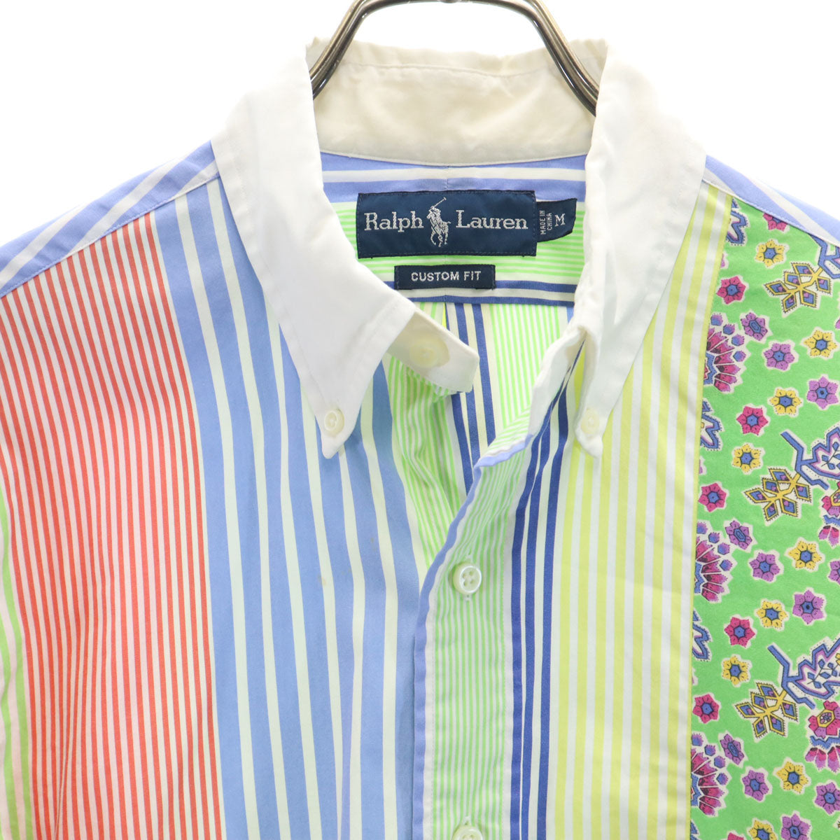 RALPH LAUREN ラルフローレン 90s オールド ストライプ柄 長袖 コットンシャツ M メンズ