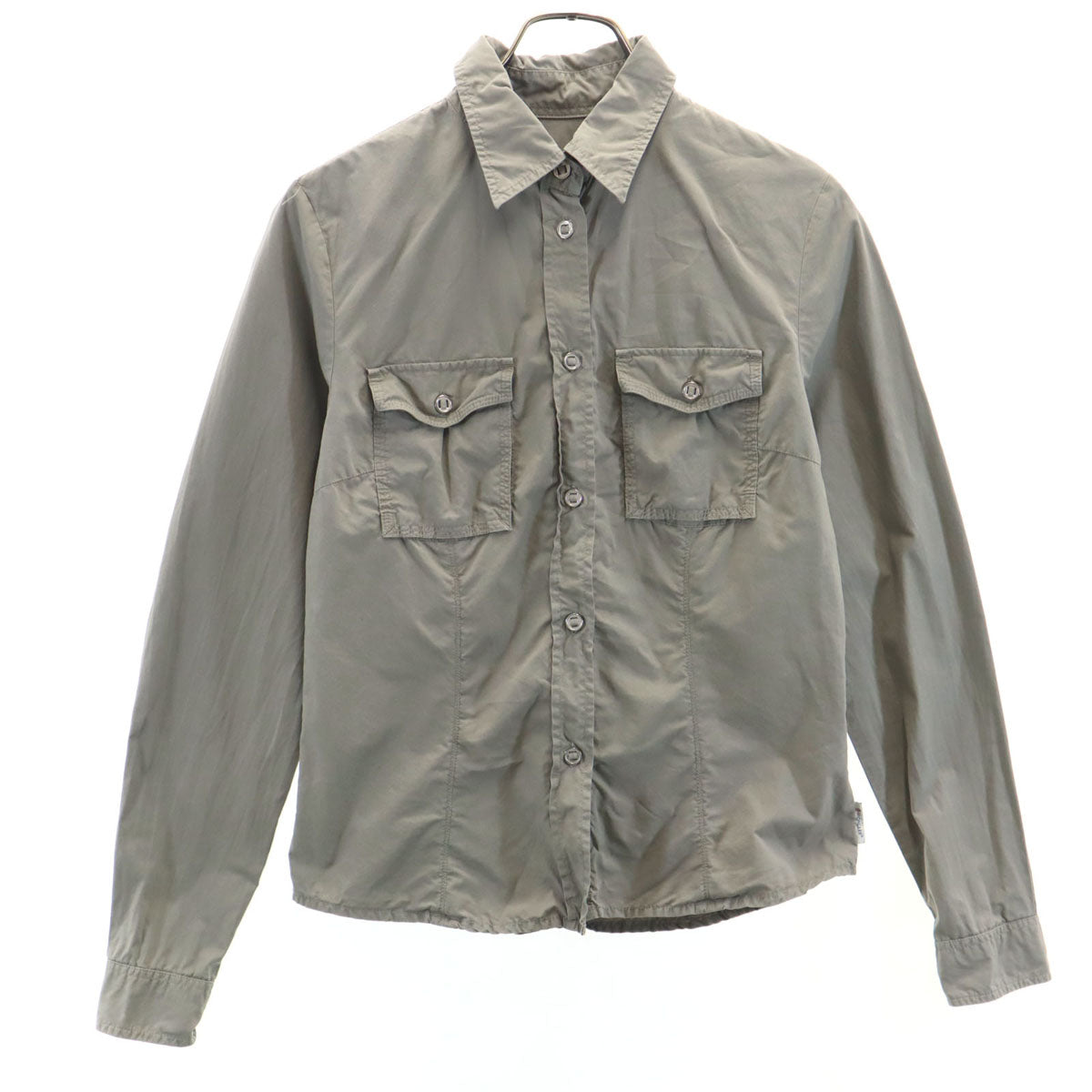 MONCLER モンクレール ハンガリー製 長袖 コットンシャツ S ベージュ レディース