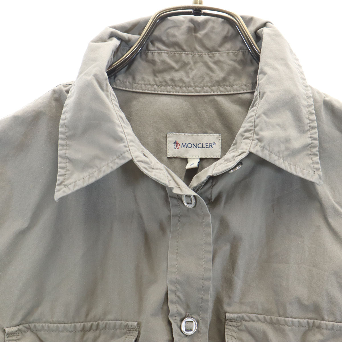 MONCLER モンクレール ハンガリー製 長袖 コットンシャツ S ベージュ レディース