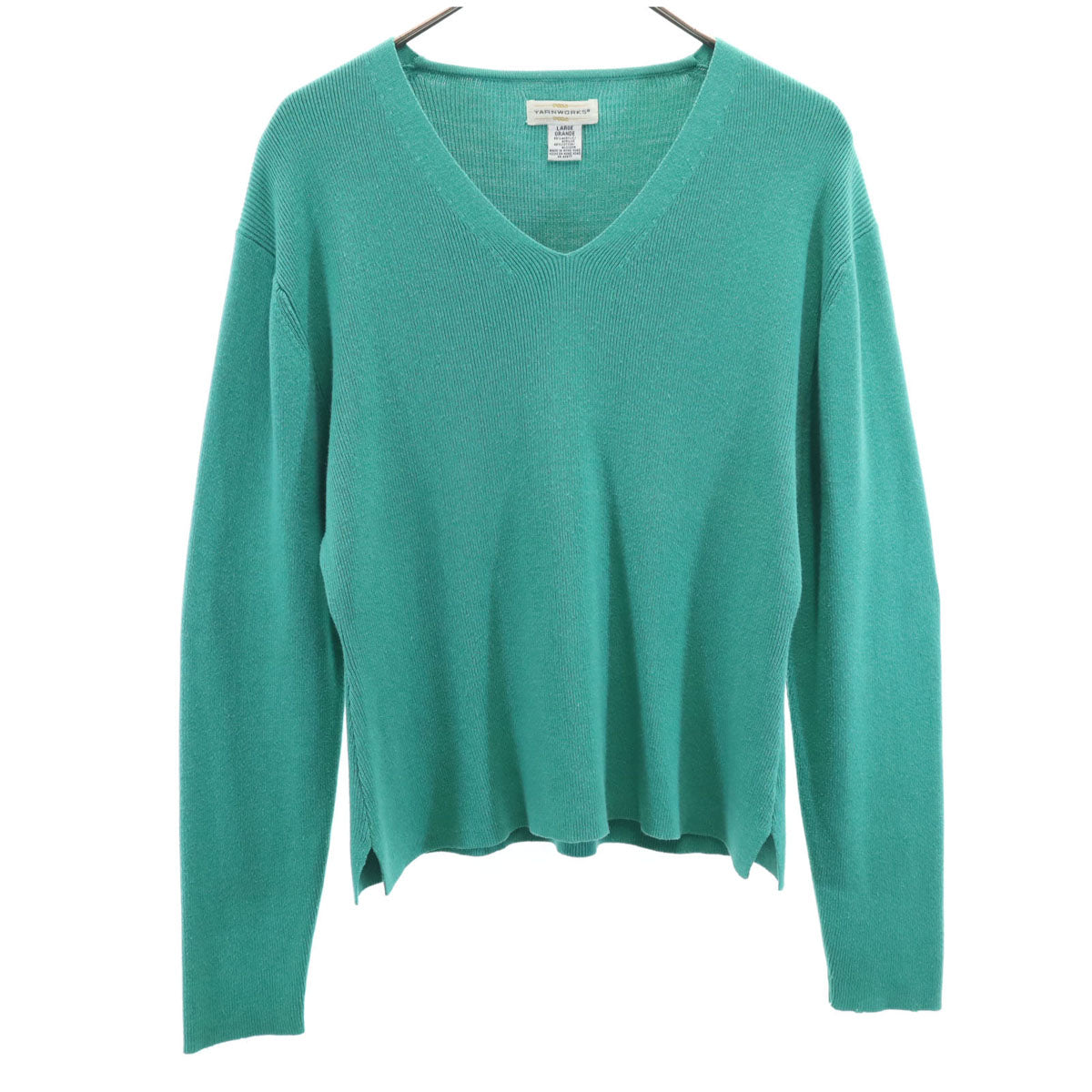 YANWORKS 90s オールド 長袖 Vネック セーター L グリーン レディース