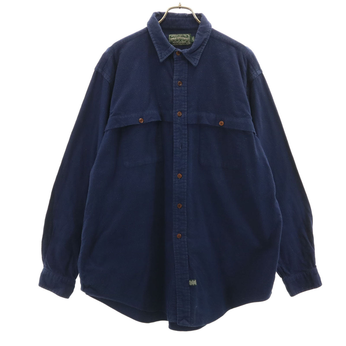POLO COUNTRY RALPH LAUREN ポロカントリー ラルフローレン 80s 90s オールド 長袖 ネルシャツ XL ネイビー メンズ