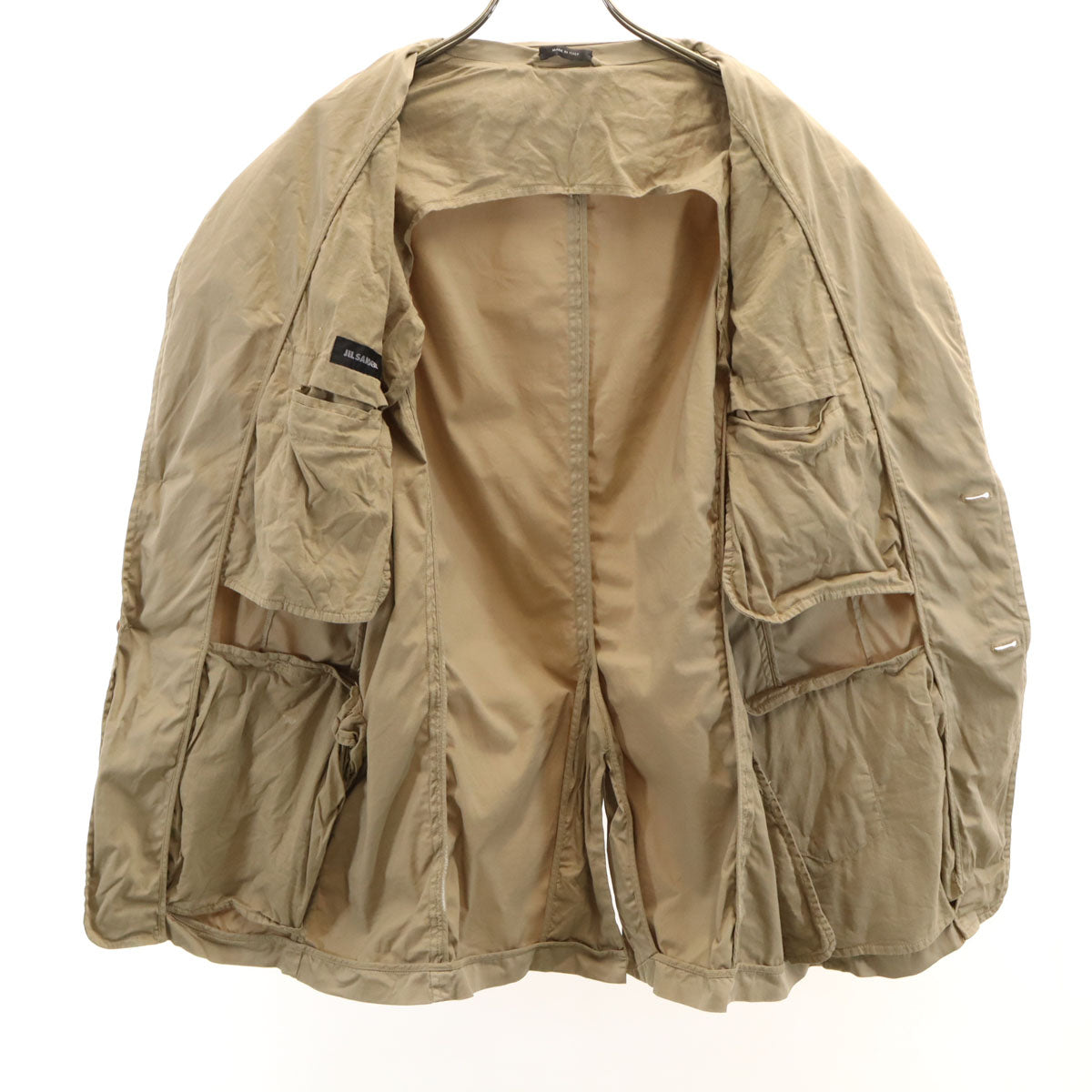 JIL SANDER ジルサンダー イタリア製 テーラードジャケット 48 ベージュ メンズ