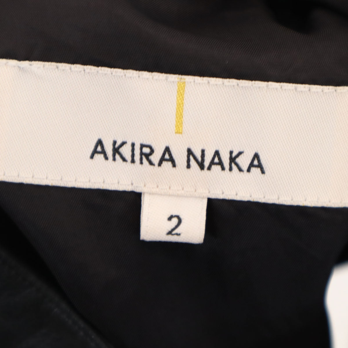 AKIRANAKA アキラナカ 刺繍 半袖 フェイクレザー ハイネック カットソー 2 ブラック系 レディース