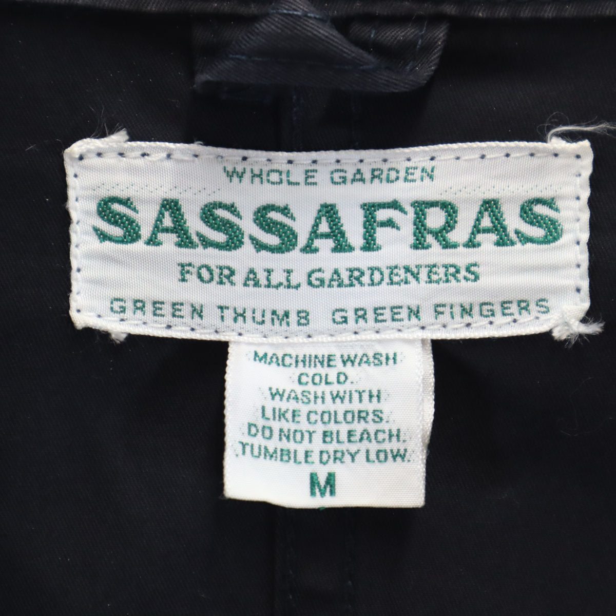SASAFRAS ササフラス 日本製 ガーデナー テーラードジャケット M ブラック メンズ