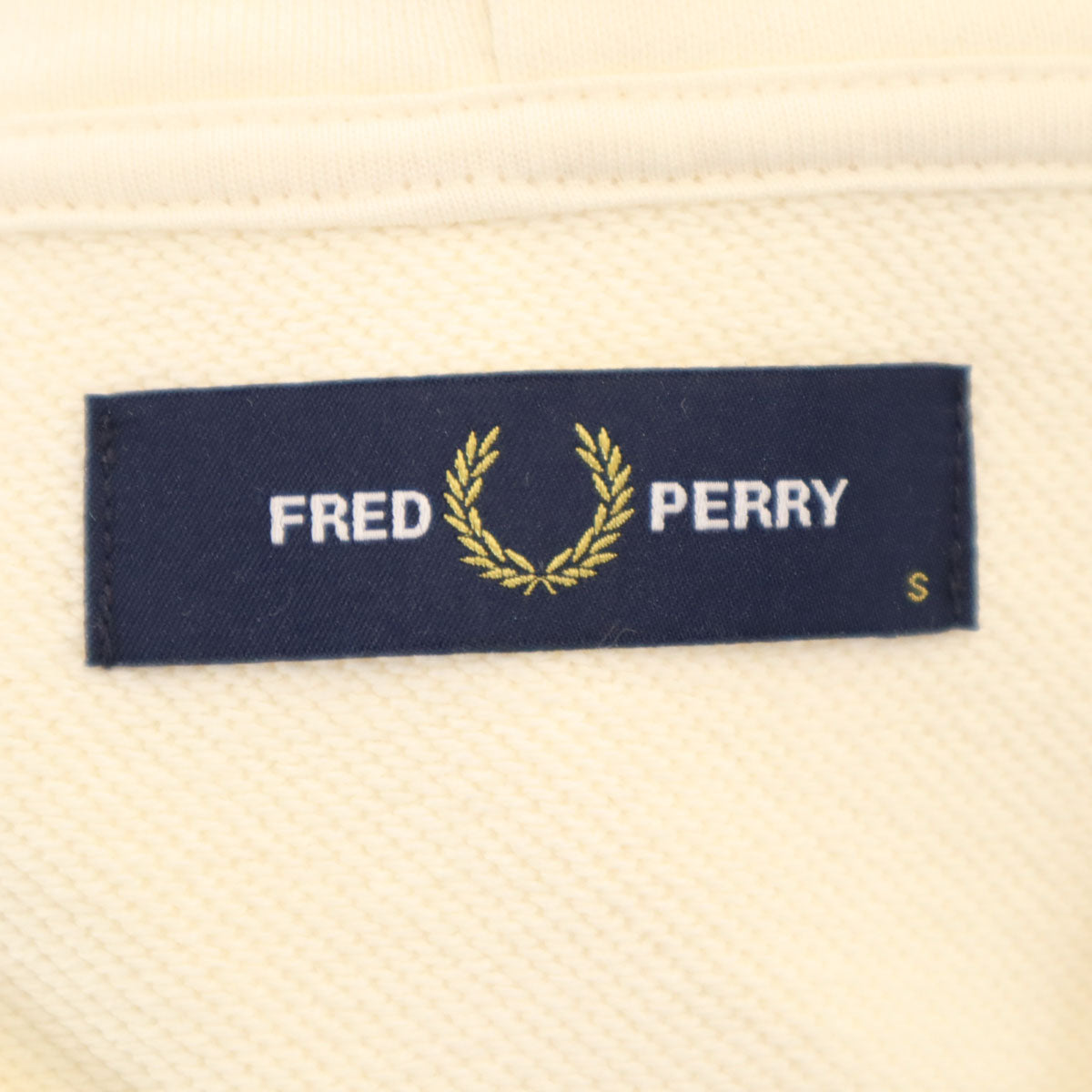 FRED PERRY フレッドペリー 長袖 スウェットパーカー S アイボリー メンズ