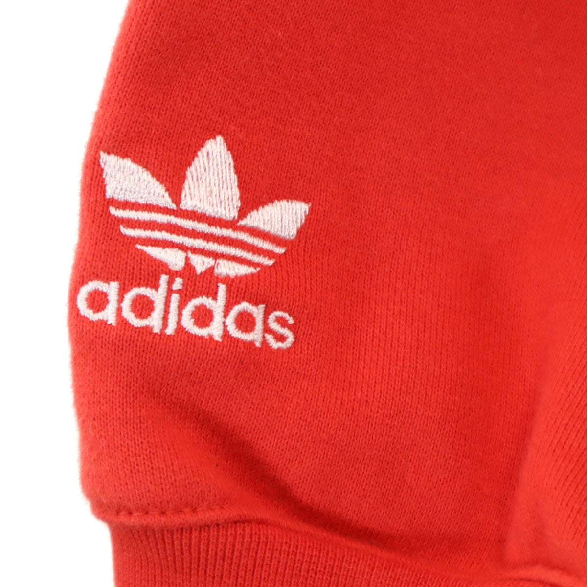 adidas アディダス ビッグ トレフォイル 長袖 スウェットパーカー L レッド プルオーバー メンズ