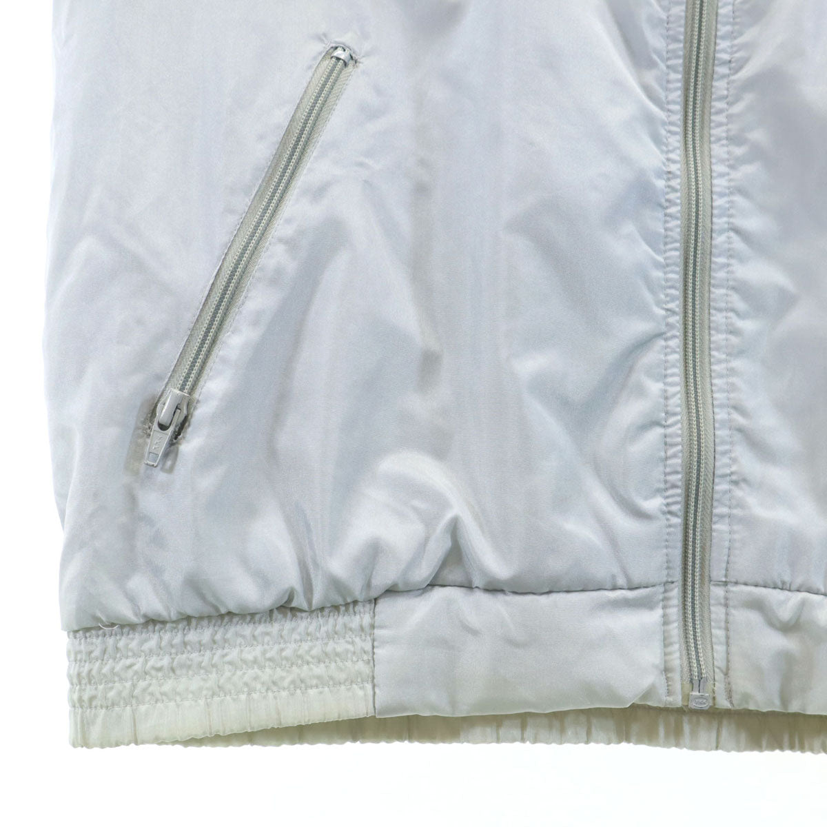 adidas アディダス 80s ヴィンテージ トレフォイルロゴ ナイロンジャケット M シルバー フーディー メンズ