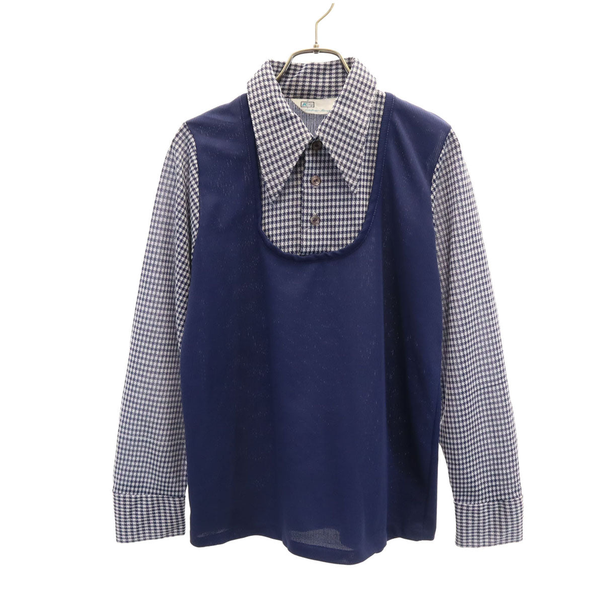K MART ケーマート 70s ヴィンテージ 長袖 ポロシャツ M ネイビー メンズ