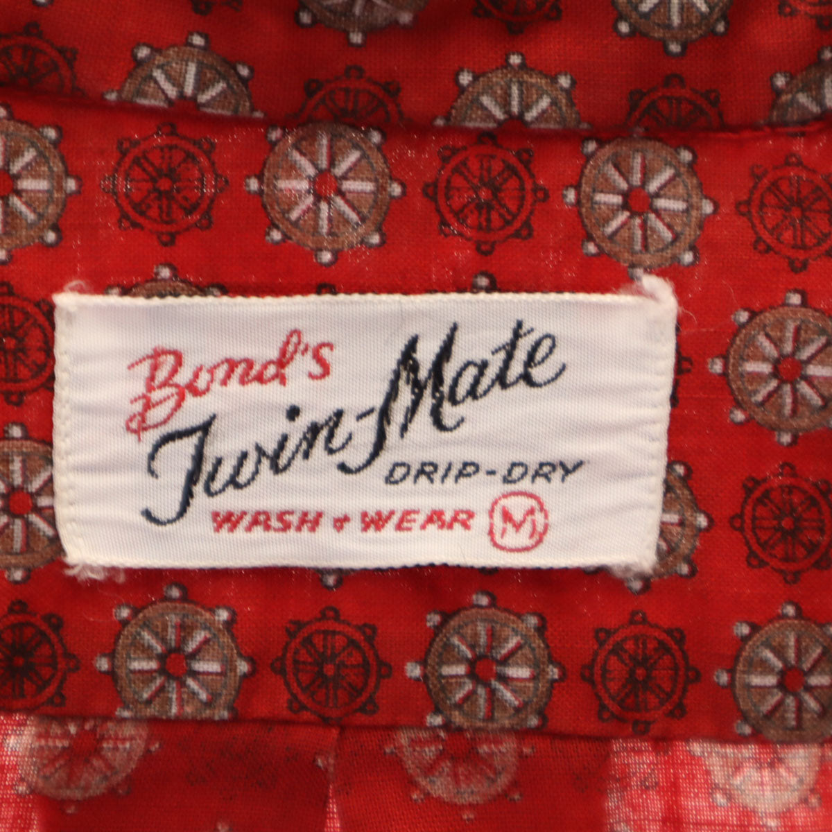 Bonds Twin-Mate ボンズ 60s ヴィンテージ 総柄 長袖 ボタンダウンシャツ M レッド メンズ