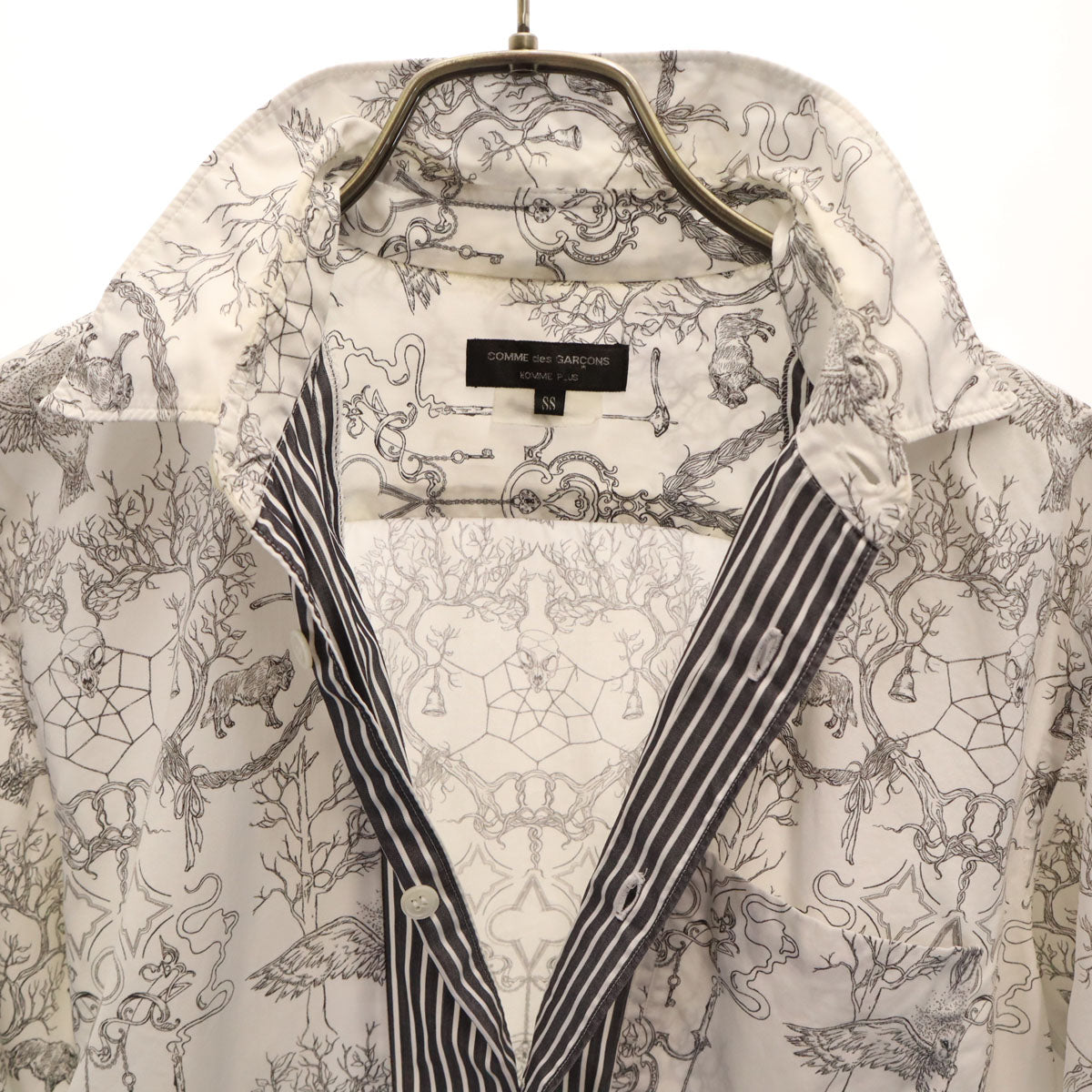 COMME des GARCONS HOMME PLUS コムデギャルソンオムプリュス 2009年 総柄 長袖 シャツ SS ホワイト メンズ