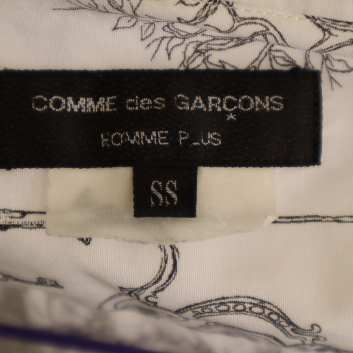 COMME des GARCONS HOMME PLUS コムデギャルソンオムプリュス 2009年 総柄 長袖 シャツ SS ホワイト メンズ