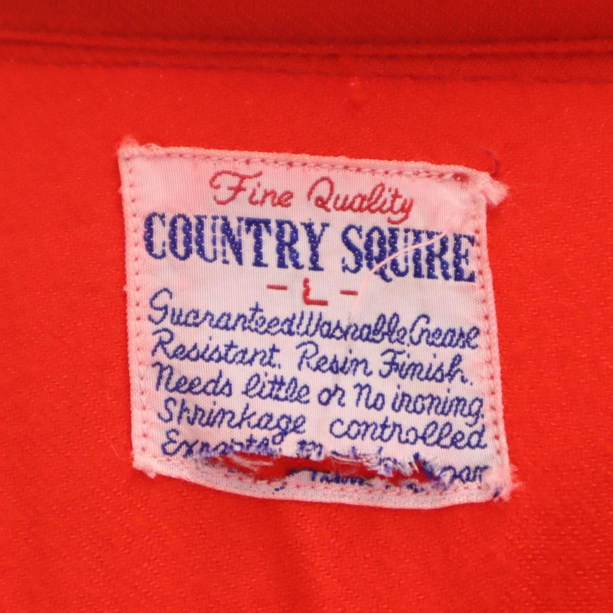 COUNTRY SQUIRE カントリースクワイア 50s ヴィンテージ 長袖 オープンカラーシャツ L レッド メンズ