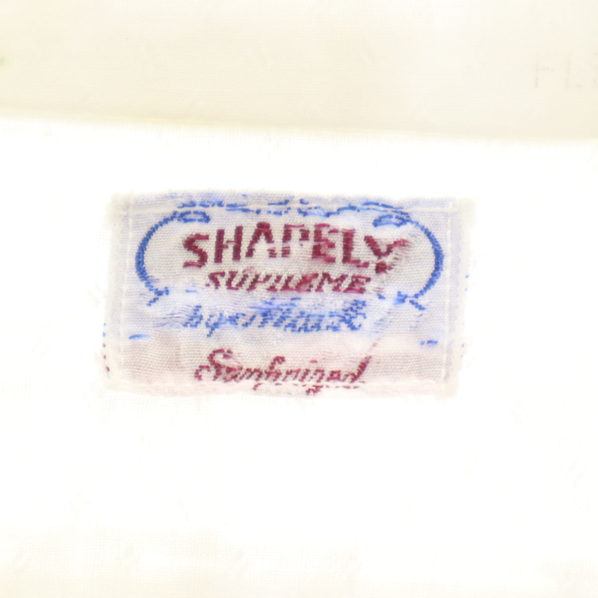 SHAPELY 40s 50s ヴィンテージ 総柄 長袖 シャツ 16 ホワイト メンズ