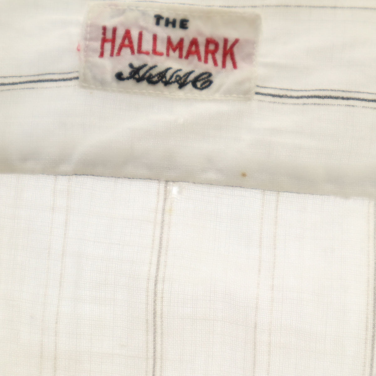 HALLMARK ホールマーク 30s 40s ヴィンテージ ストライプ柄 長袖 バンドカラーシャツ 15 1/2 ホワイト レディース
