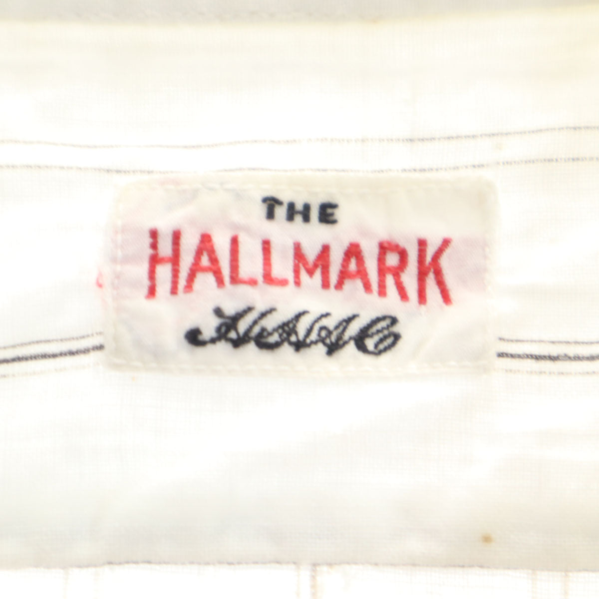 HALLMARK ホールマーク 30s 40s ヴィンテージ ストライプ柄 長袖 バンドカラーシャツ 15 1/2 ホワイト レディース